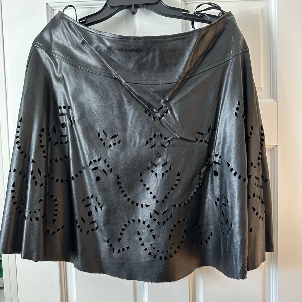 City Chic Black Faux Leather Skirt